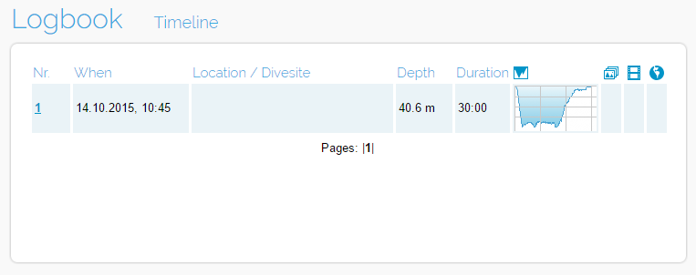 View your dive in the logbook