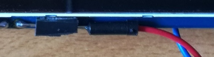 Female header soldered on top of the LCD screen board