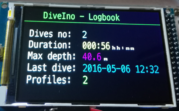 Logbook summary screen
