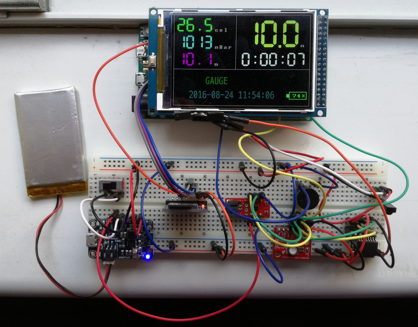 Arduino Due based DiveIno on a solderless breadboard