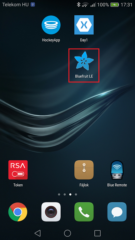 Open the Adafruit Bluefruit LE Connect app