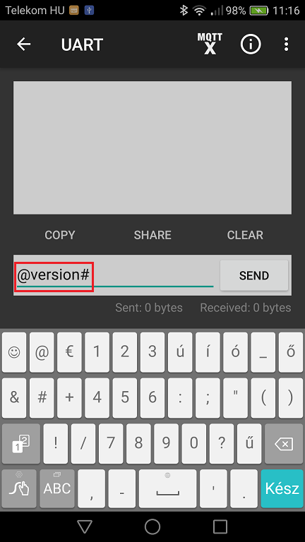 Ask for the DiveIno version number