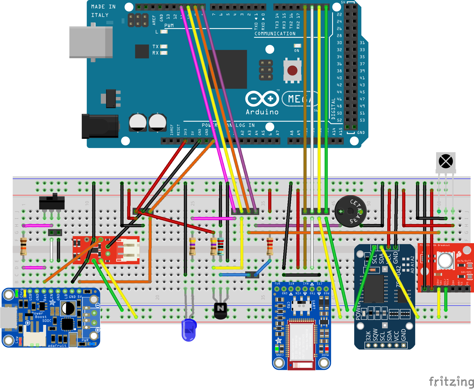 DiveIno full breadboard view
