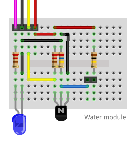Fritzing breadboard diagram of the DiveIno Water module