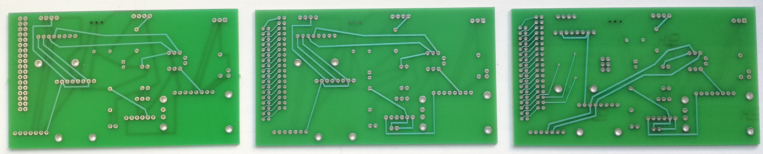 All three DiveIno shield revisions - Back view