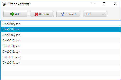 Transform DiveIno log files into UDCF format